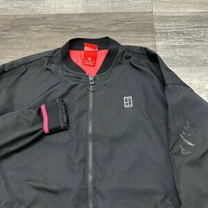 Nike Black Pink Womens XS‎ Full Zip Mini Swoosh Court Tennis Windbreaker Jacket